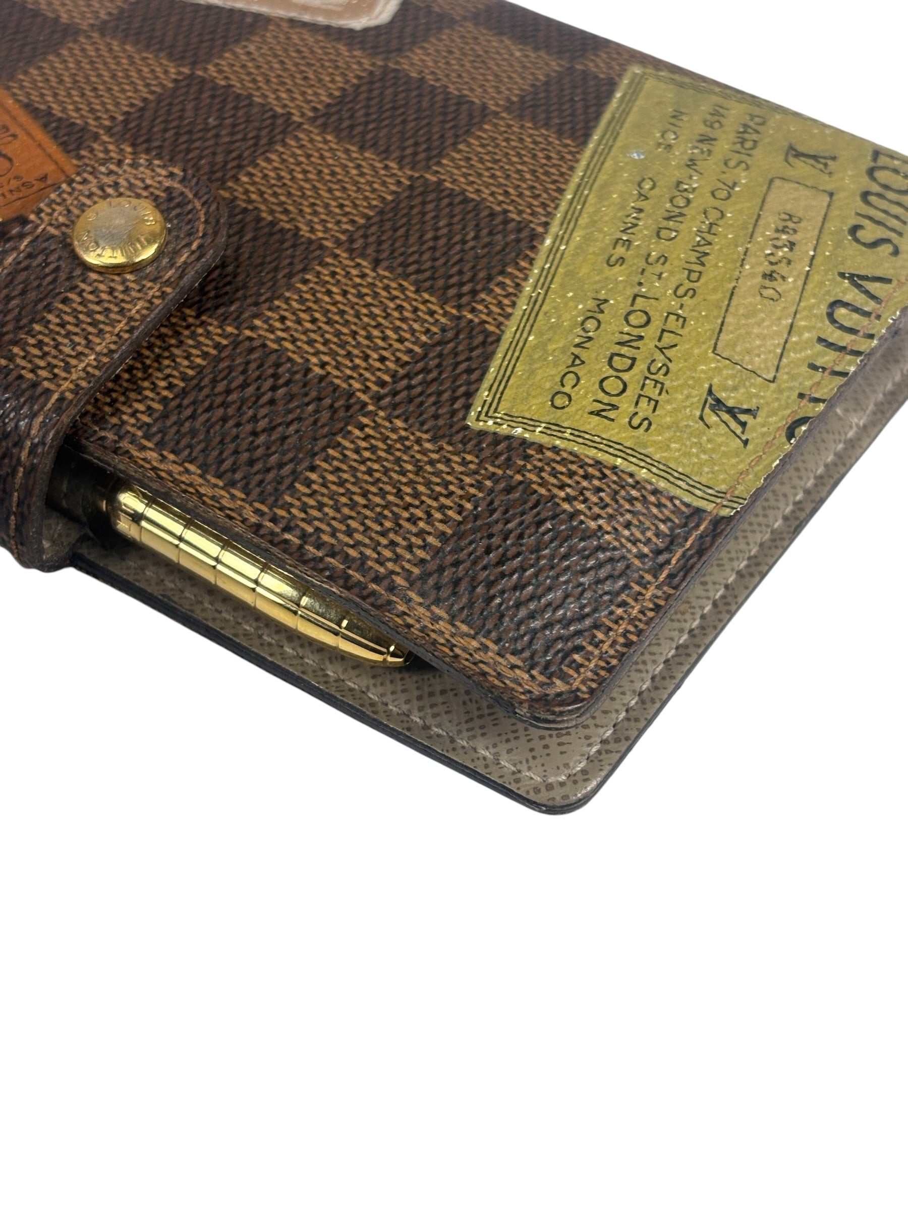 Louis Vuitton Damier Ebene Trunk & Labels Small Ring Agenda Cover