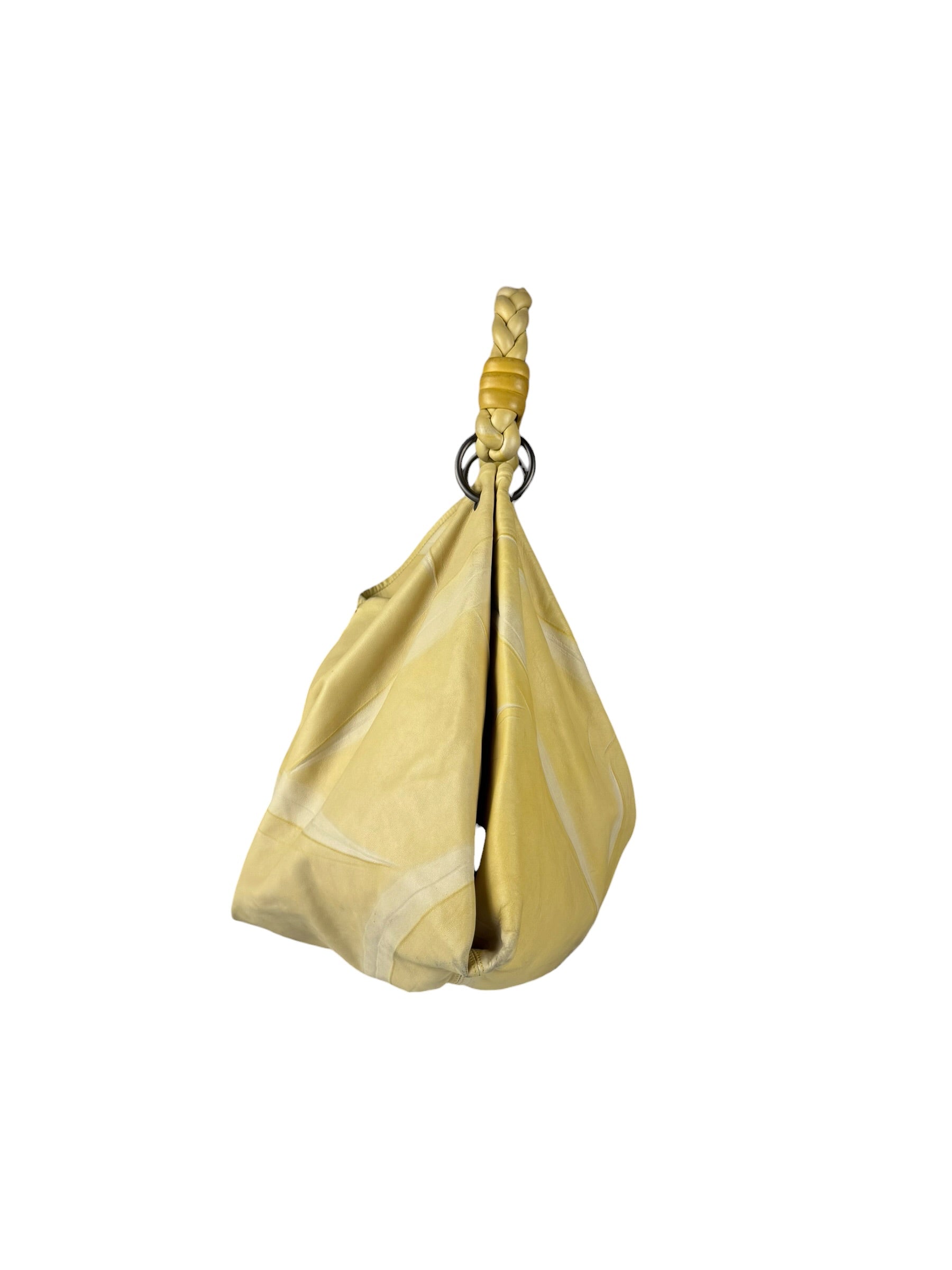 Bottega Veneta Yellow Calfskin Fortune Cookie Hobo