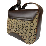 Celine Brown Leather Trim C Macadam Hobo Bag