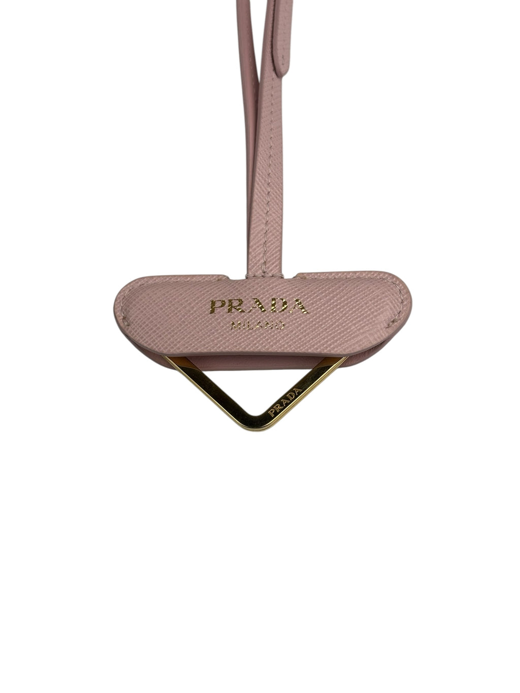 Prada Alabaster Saffiano Leather Key Holder