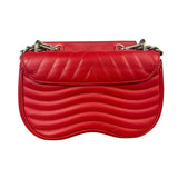 Louis Vuitton Red Leather New Wave Chain Flap Bag MM