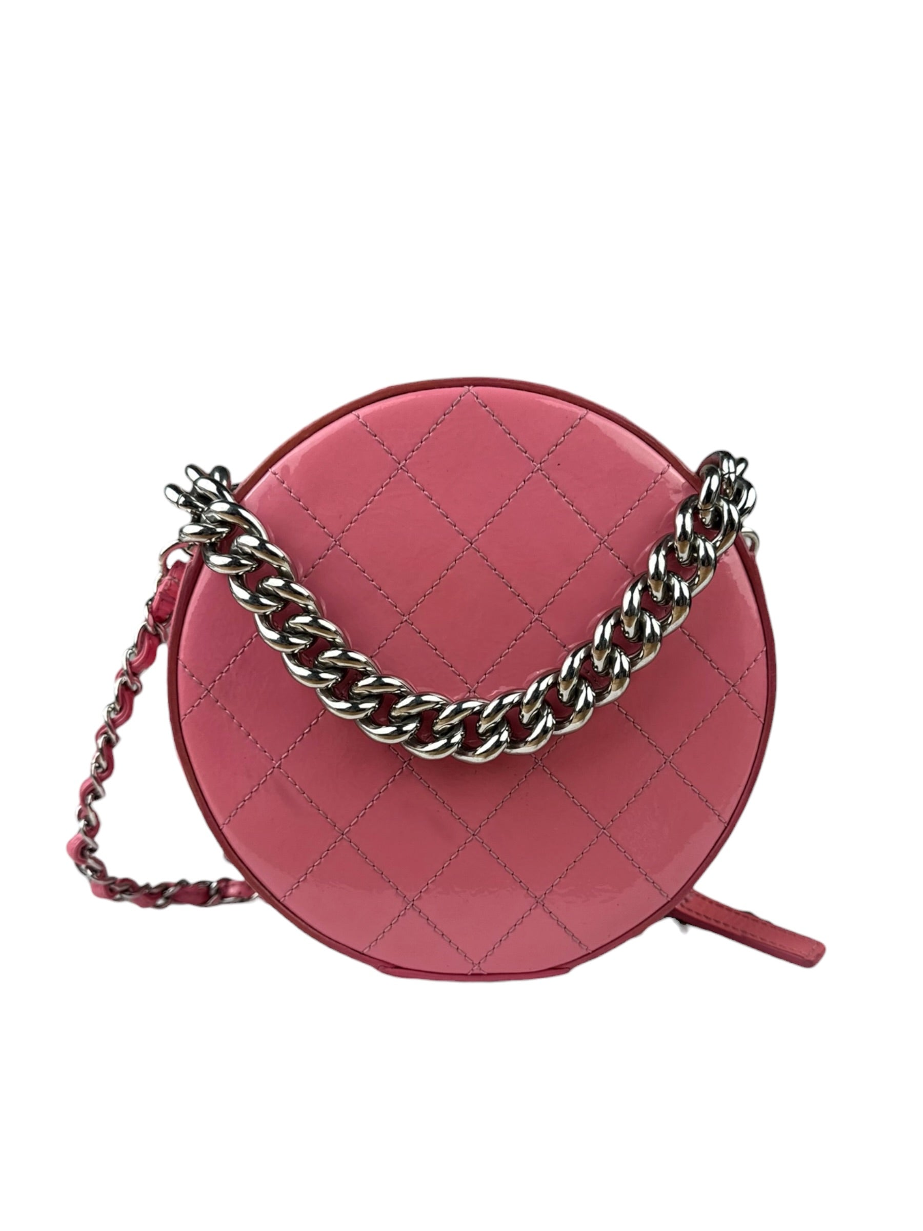 Chanel Pink Patent Leather Round as Earth Two-Way Bag 2018