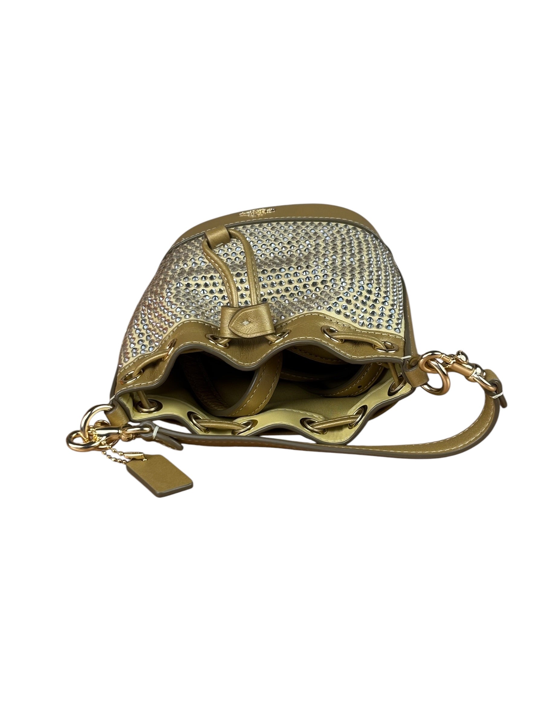 Coach Yellow Gold Mini Bucket Crystal Two-Way Bag