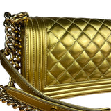 Chanel Gold Metallic CC Boy Bag 2014