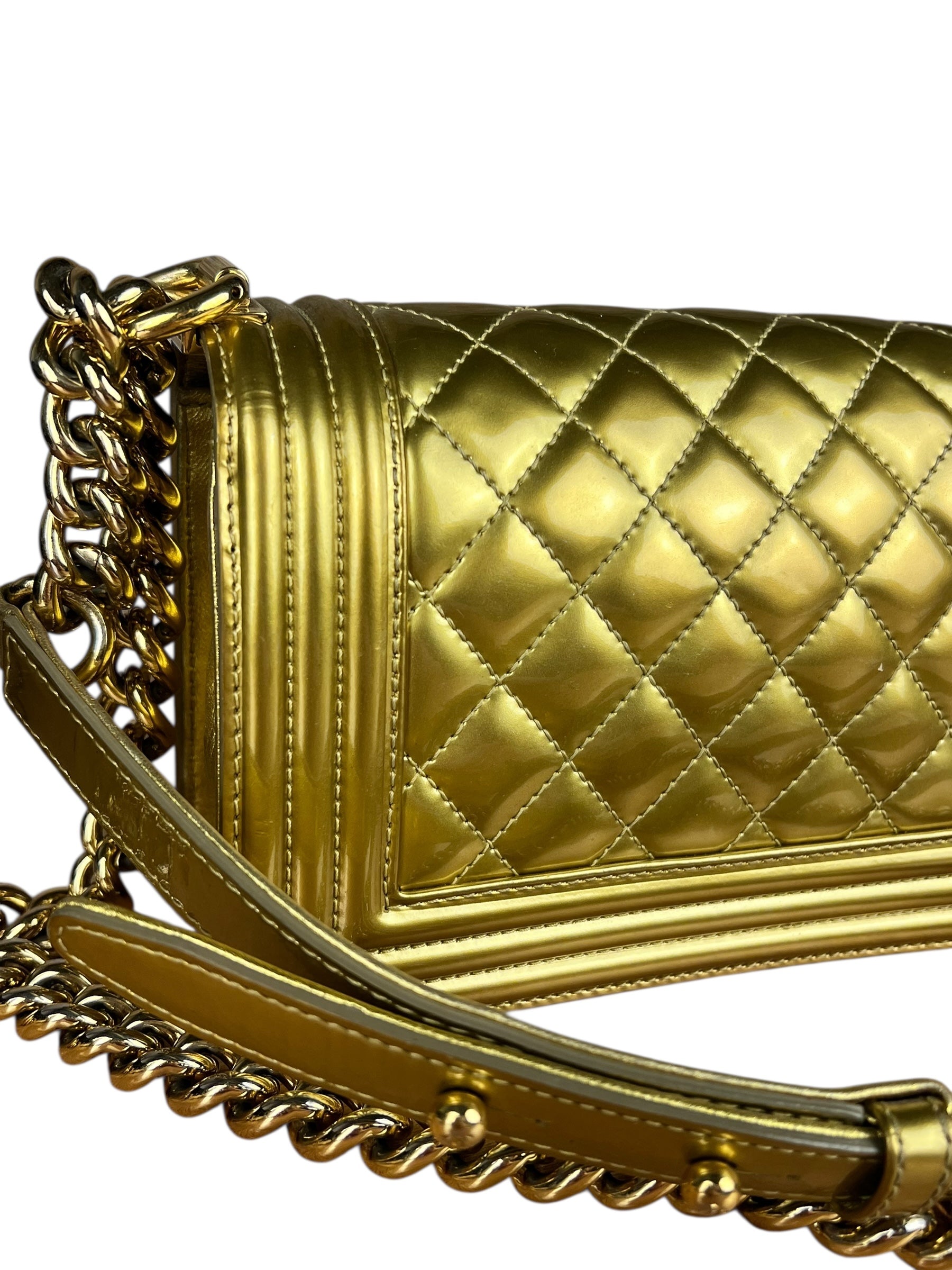 Chanel Gold Metallic CC Boy Bag 2014