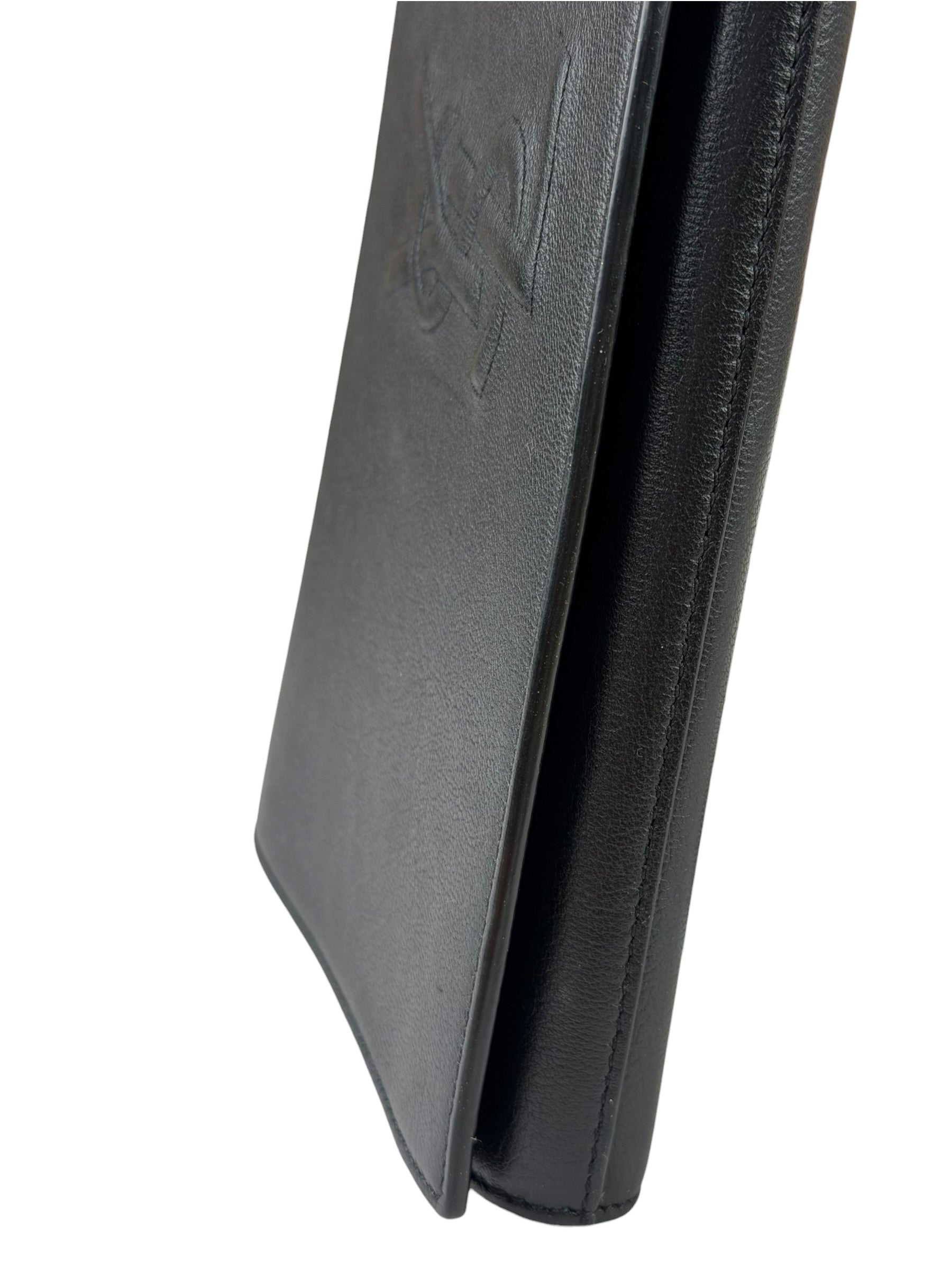 Yves Saint Laurent Black Leather Flap Clutch