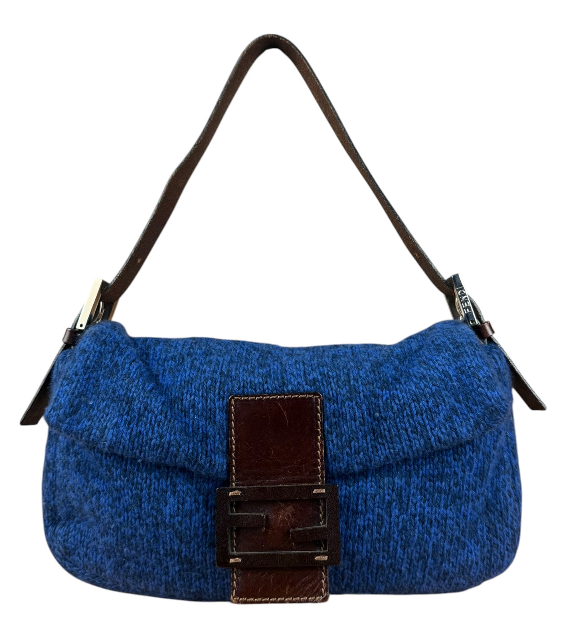 Fendi Vintage Blue Cashmere Baguette