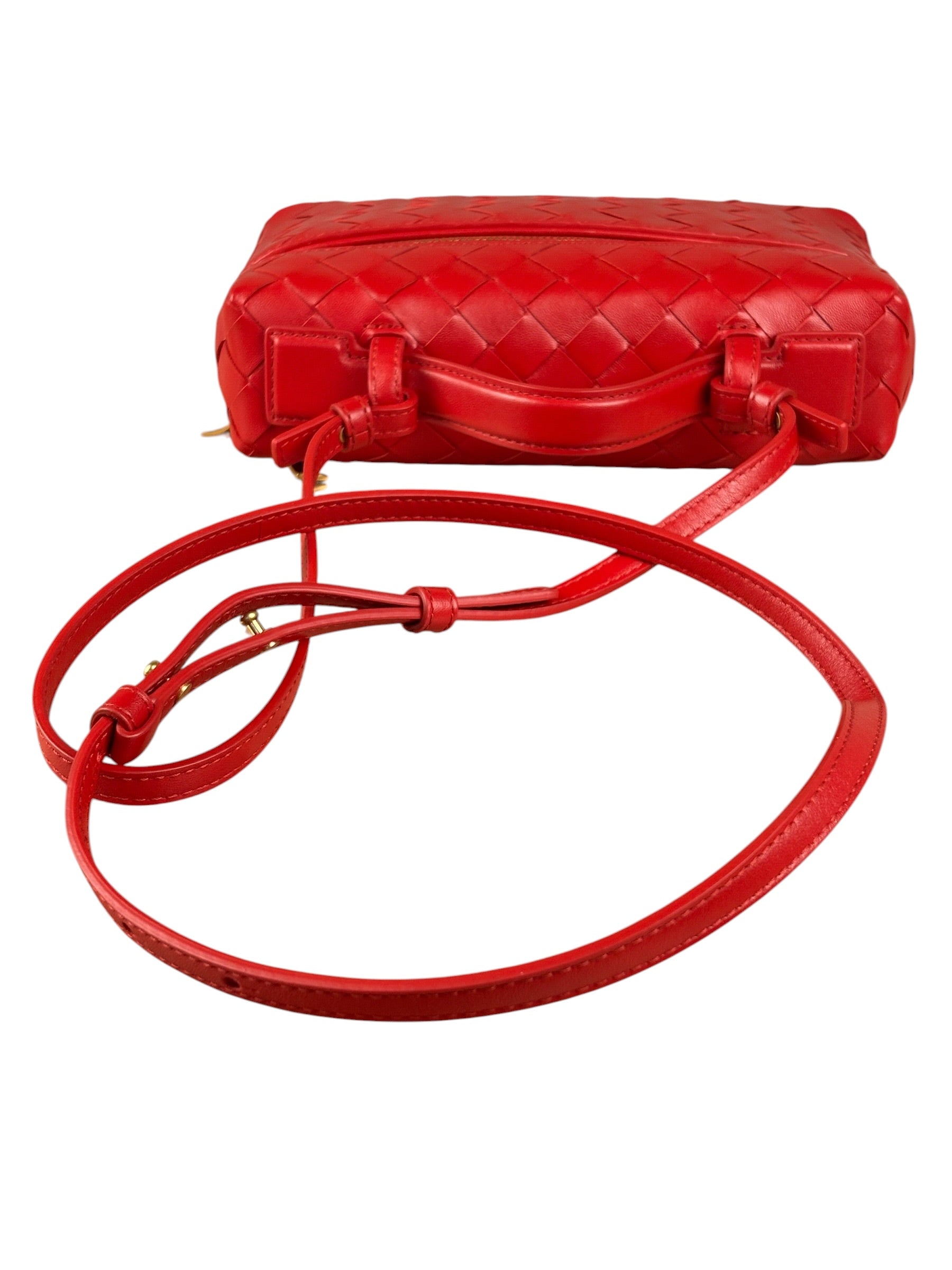 Bottega Veneta Red Intrecciato Leather Crossbody Bag