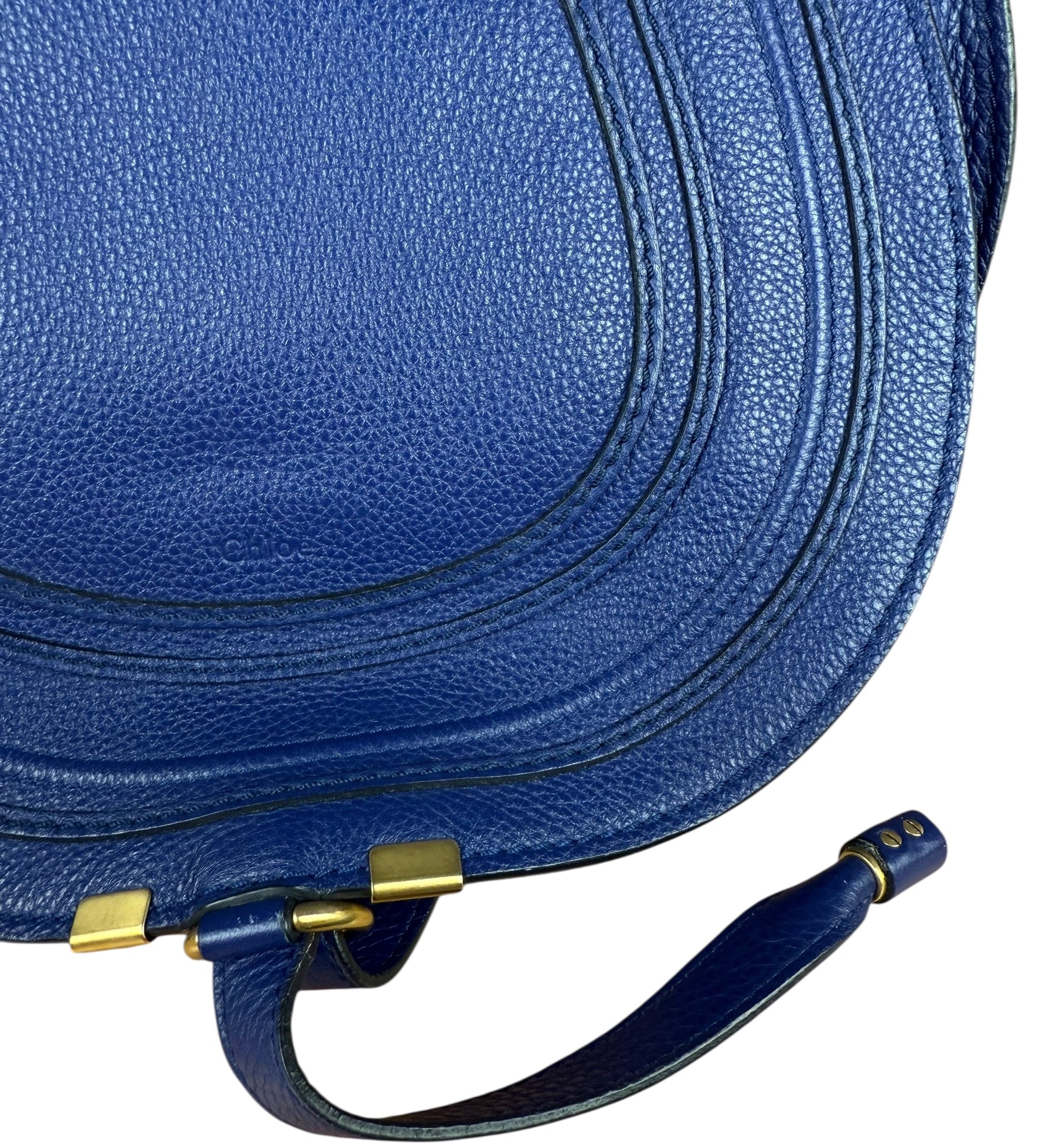 Chloe Large Marcie Saddle Bag Blue