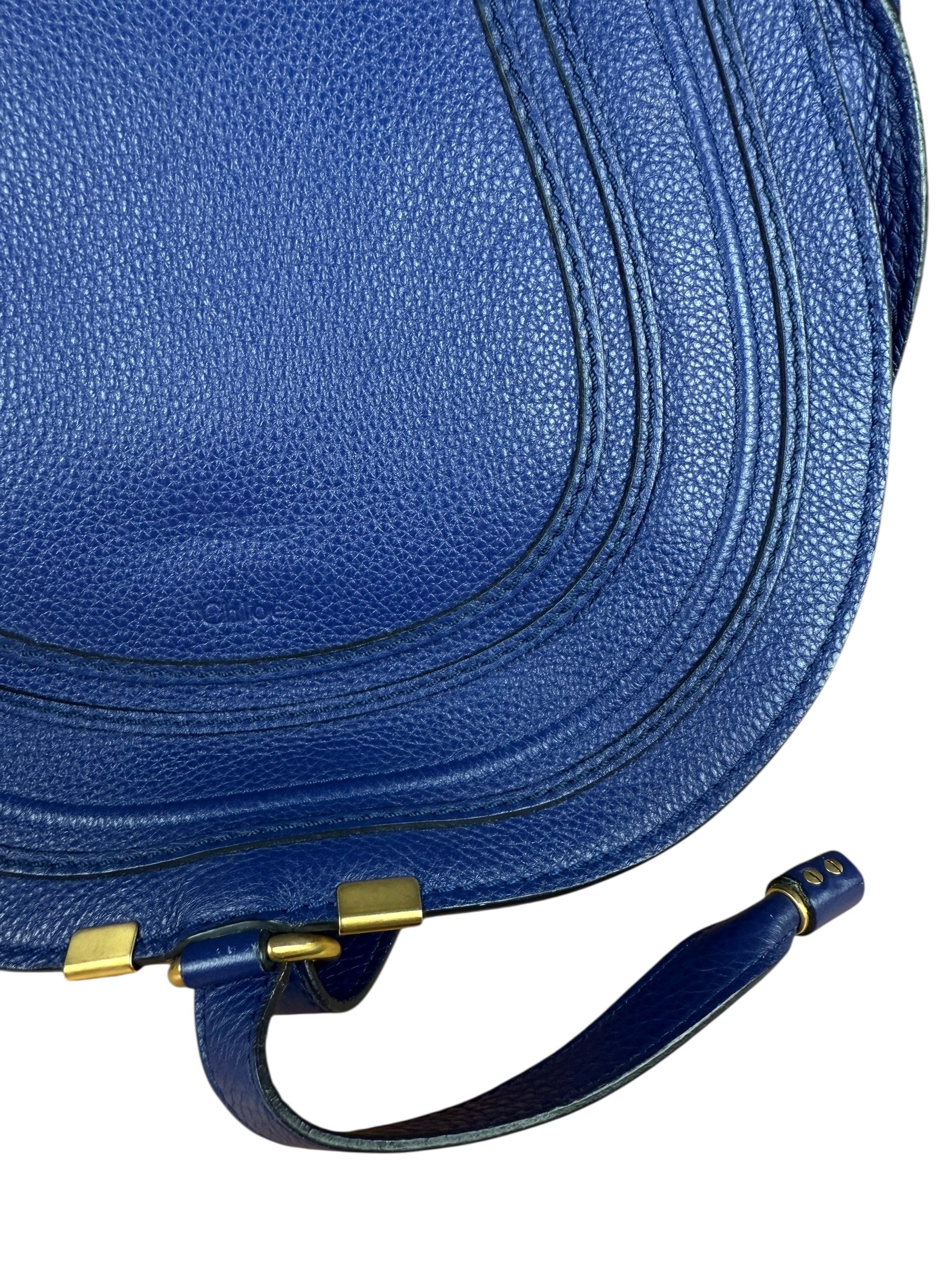 Chloe Large Marcie Saddle Bag Blue