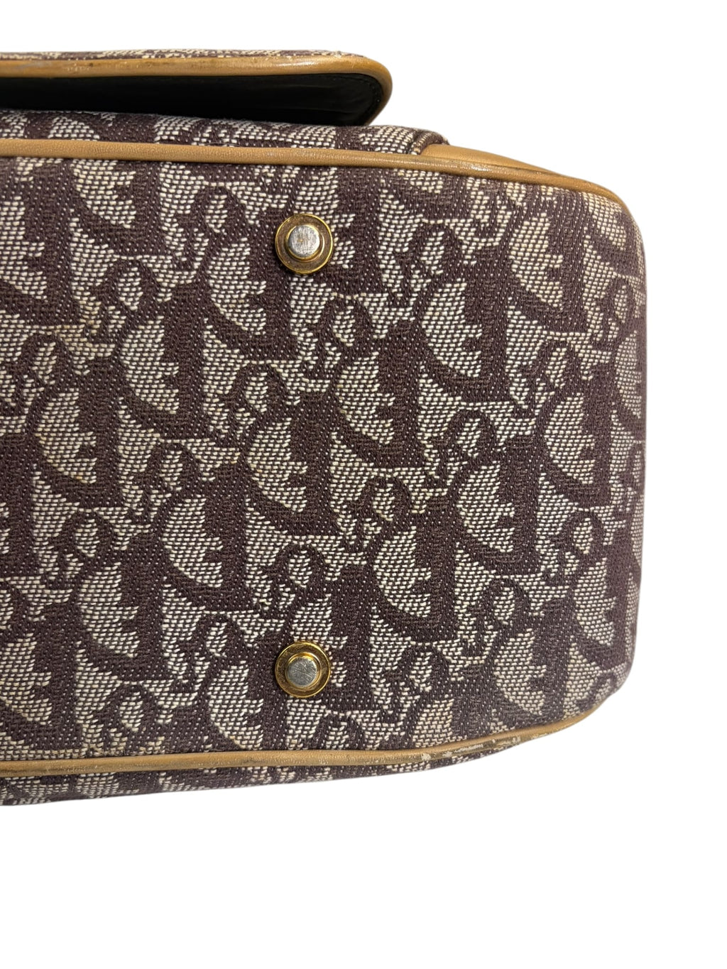 Christian Dior Beige/Brown Trotter Double Saddle Bowler Bag