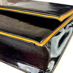 Chanel Black Patent Orange Trim 2.55 Flap 2009