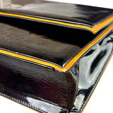 Chanel Black Patent Orange Trim 2.55 Flap 2009