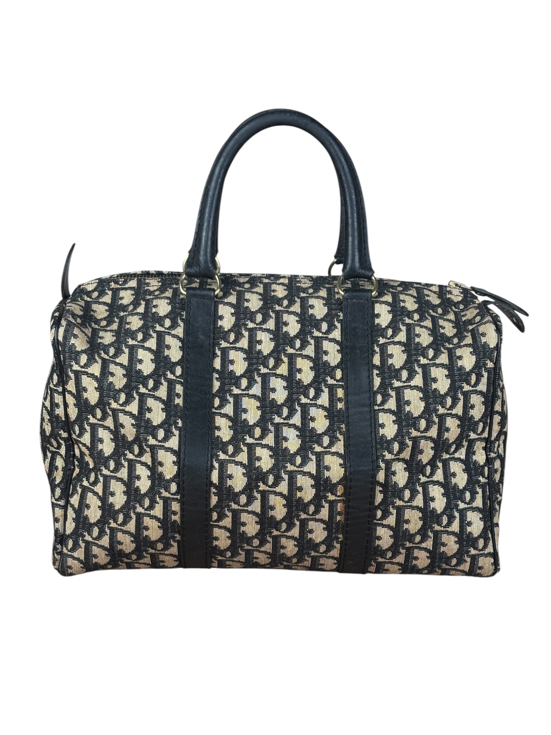Christian Dior Vintage Navy Trotter Boston Bag