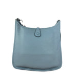 Hermes Evelyne Clemence Light Blue Leather Shoulder Bag