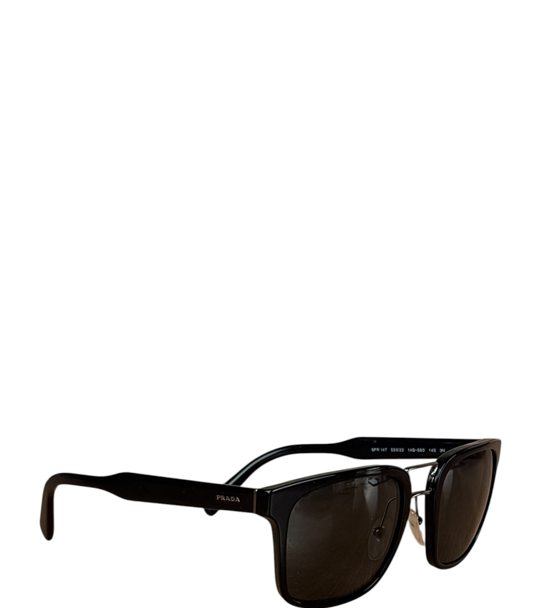 Prada Black Metal Double Bridge Sunglasses