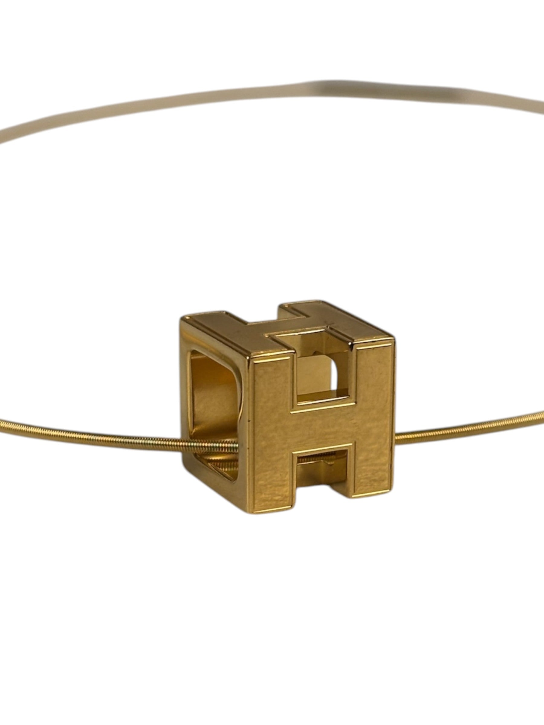 Hermes Cage d'H Gold Plated Pendant Necklace