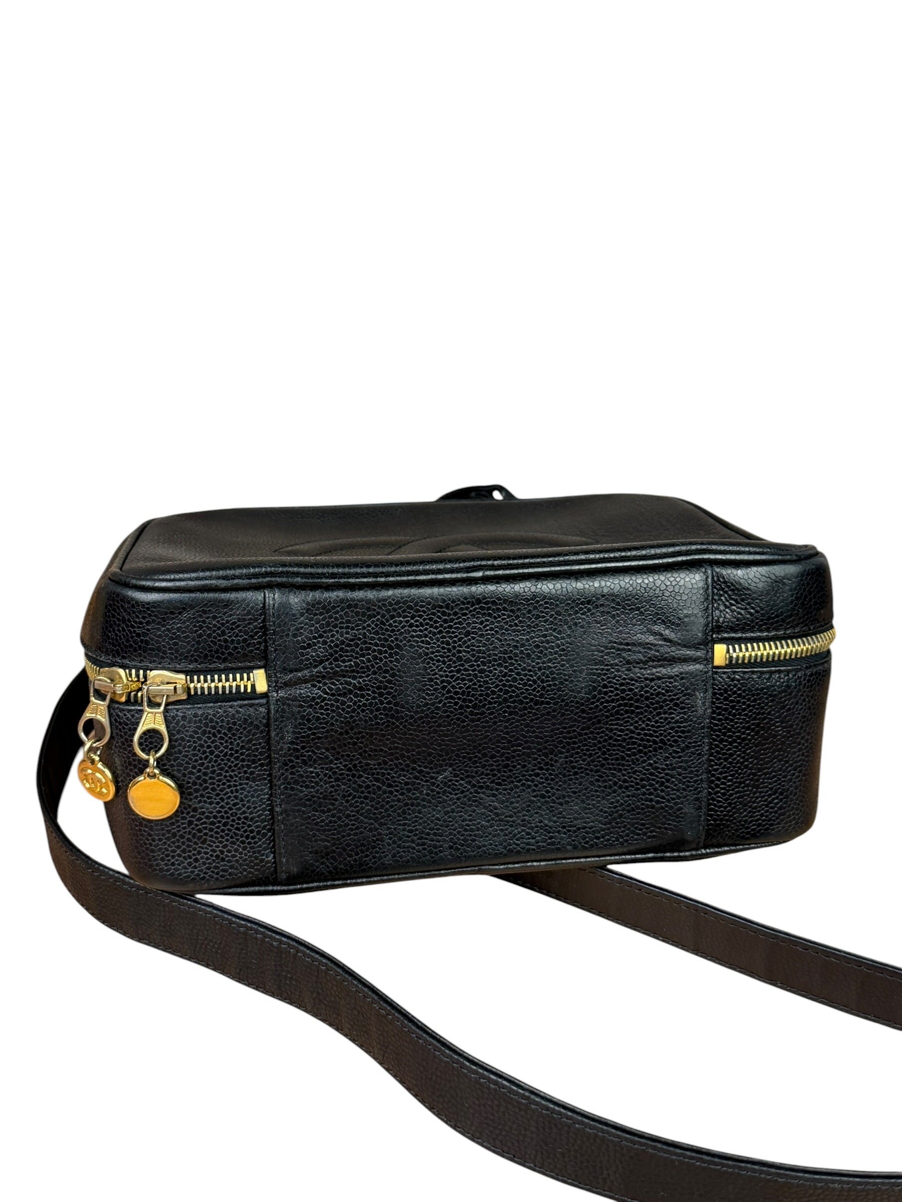 Chanel Black Caviar Leather Vanity 2Way Handbag '96-'97