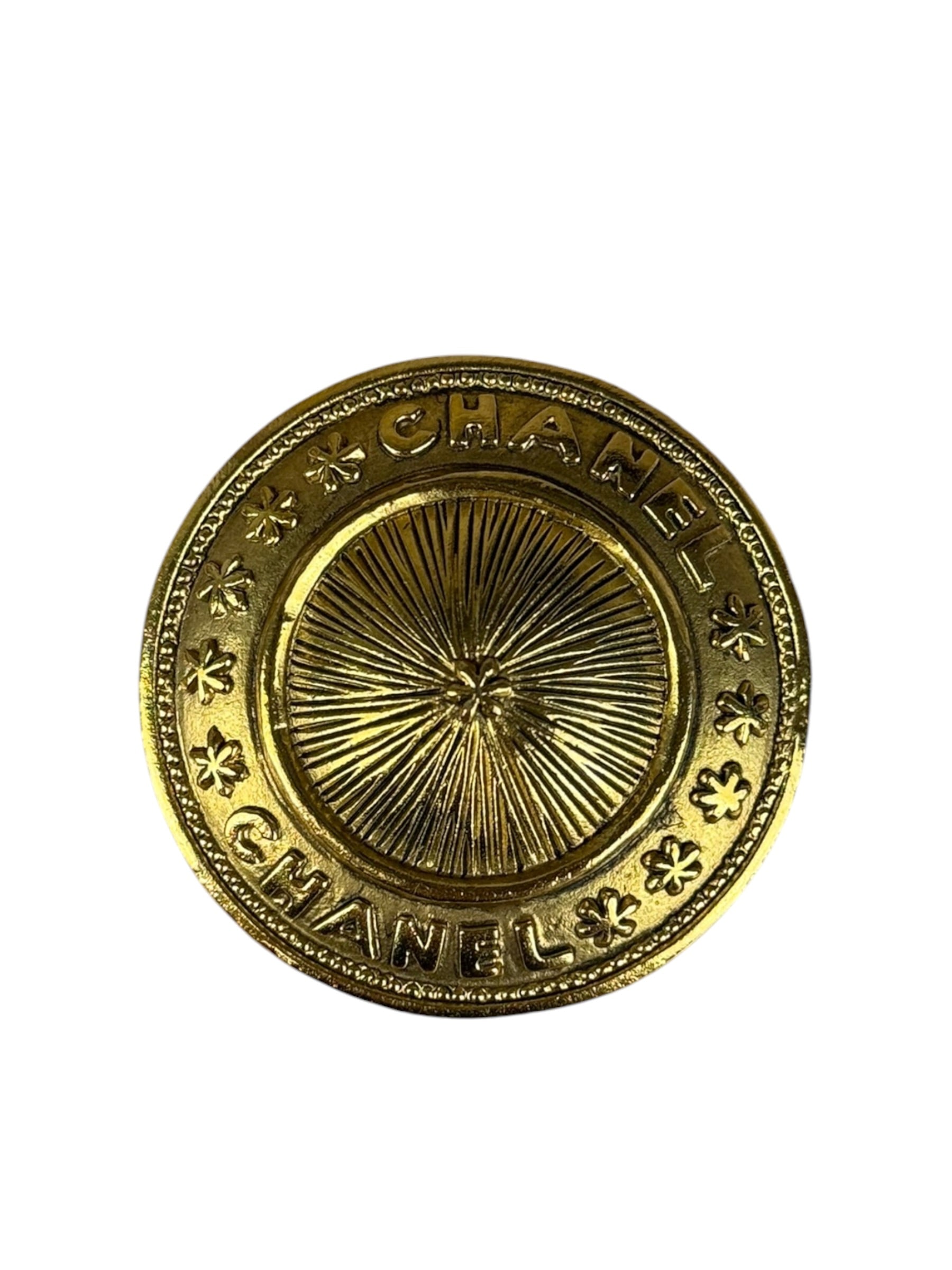 Chanel Starred Circular Logo Brooch