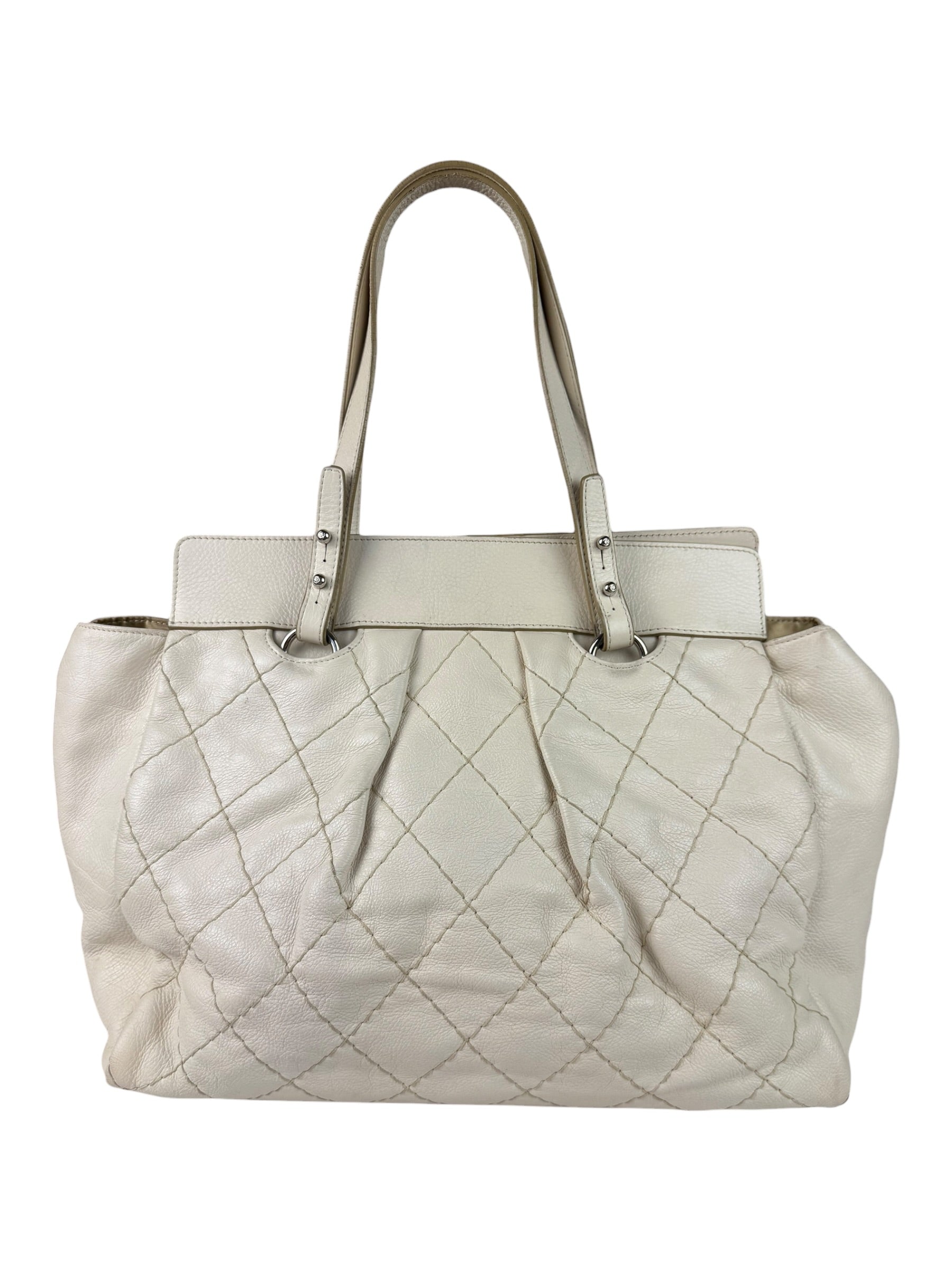 Chanel Beige Quilted Leather Tote 2009