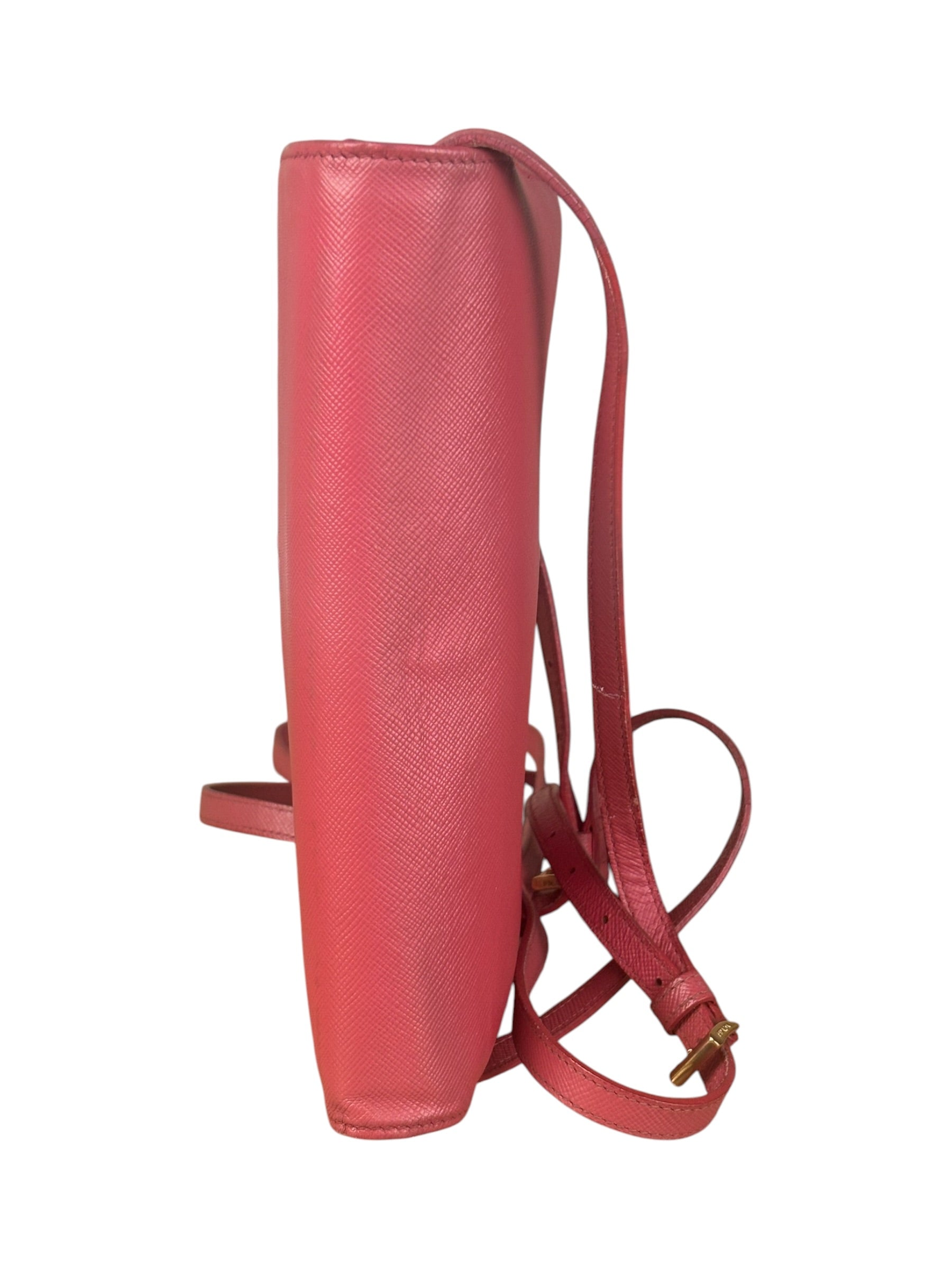 Prada Pink Saffiano Leather Pouchette