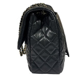 Chanel Black Quilted Caviar Jumbo Flap Bag 2021