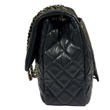 Chanel Black Quilted Caviar Jumbo Flap Bag 2021