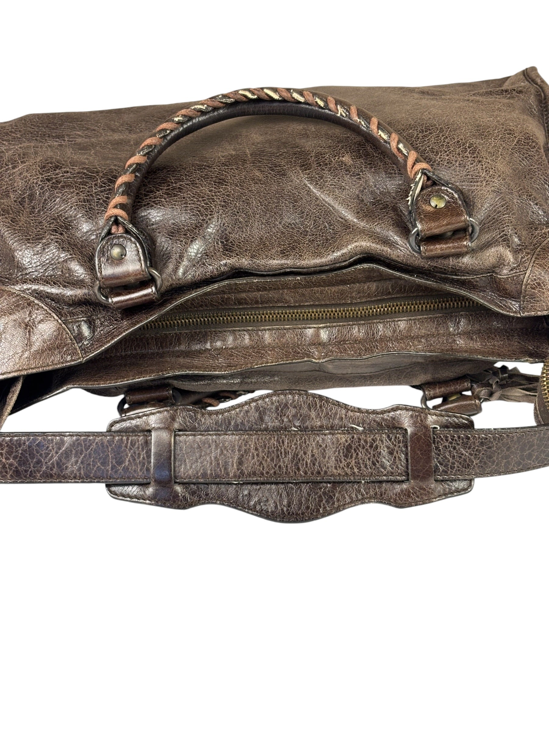 Balenciaga Brown Leather Medium Le City Two-Way Bag