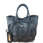 Balenciaga Vintage Black Leather Classic Sunday Tote Bag