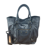 Balenciaga Vintage Black Leather Classic Sunday Tote Bag