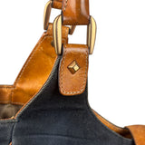 Gucci Vintage Denim Leather Trim Jackie Shoulder Bag
