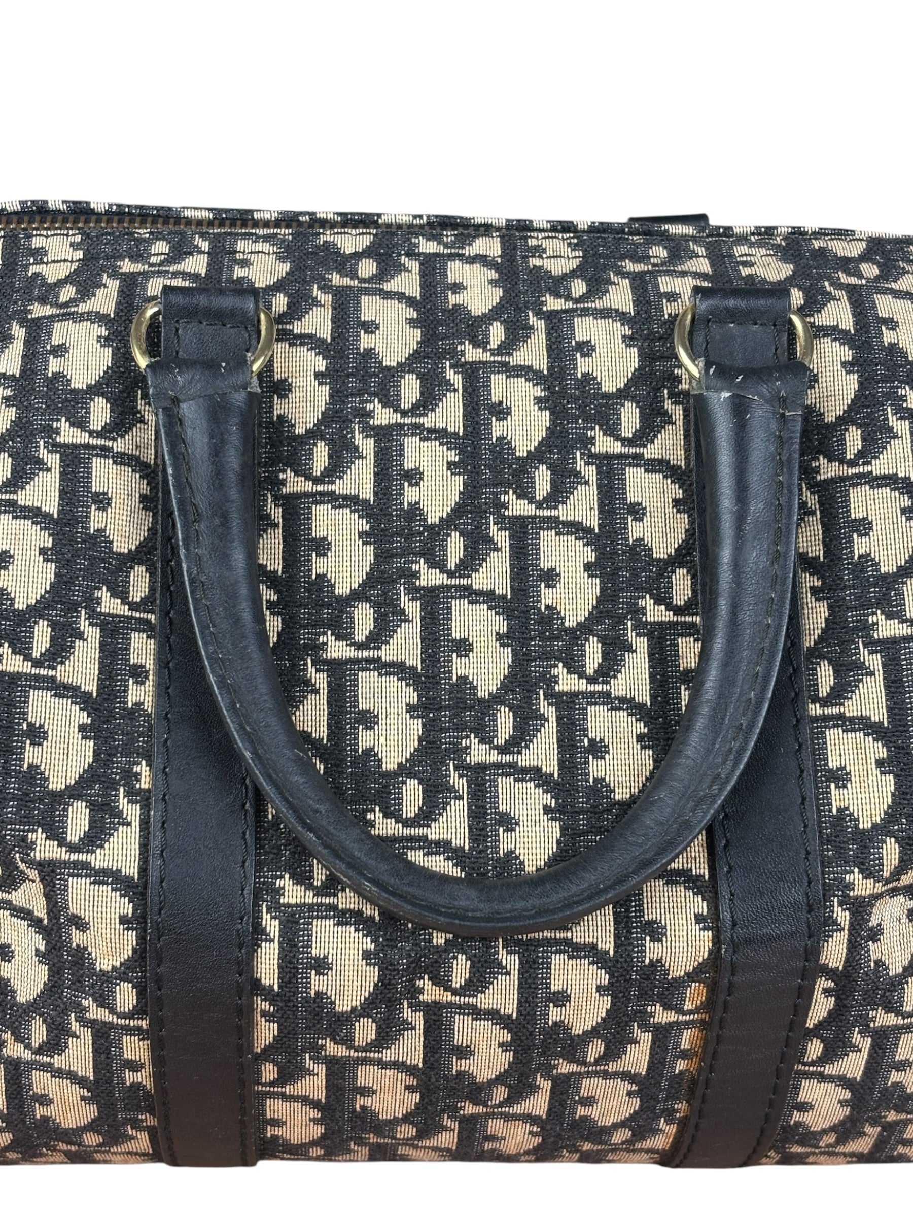 Christian Dior Vintage Navy Trotter Boston Bag