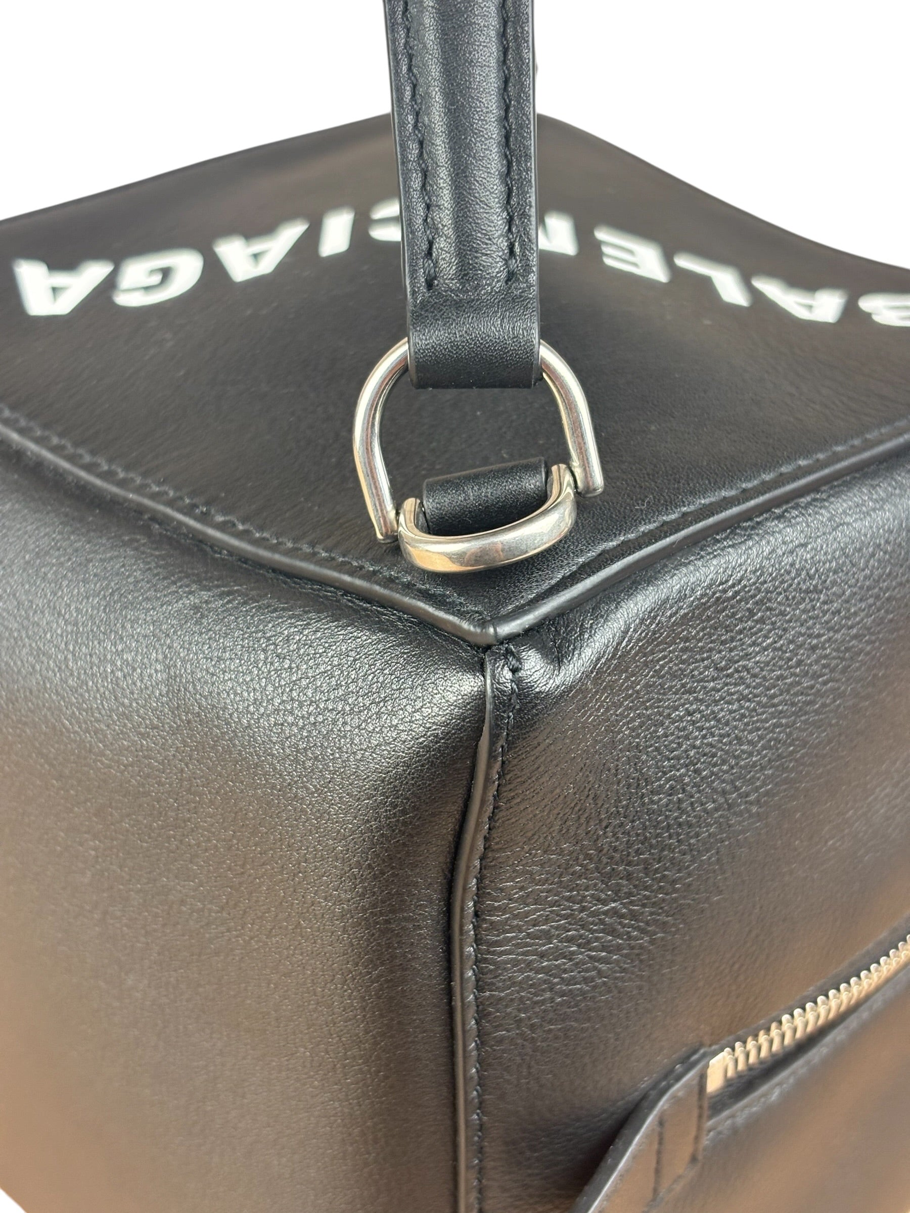 Balenciaga Black Leather Cube Bag 4x4