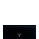 Prada Black Nylon Tessuto Continental Flap Wallet