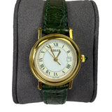 Gucci 7200L White Roman Dial Green Croc Strap