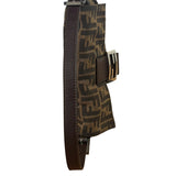 Fendi Brown Leather Trim Baguette