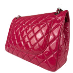 Chanel Hot Pink Large Patent Leather Double Flap Shoulder Bag 2014