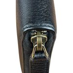 Gucci Black Leather Bee Long Zip Wallet