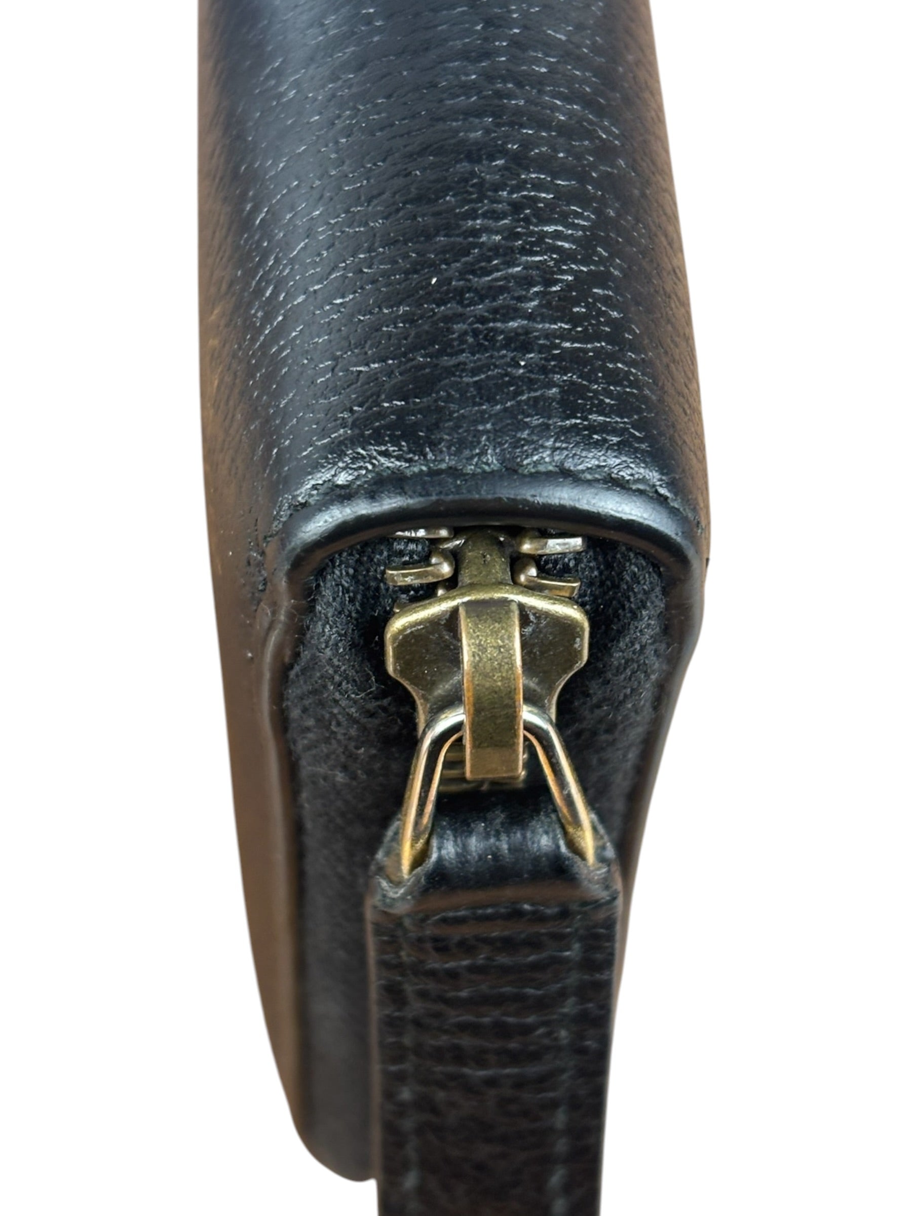 Gucci Black Leather Bee Long Zip Wallet