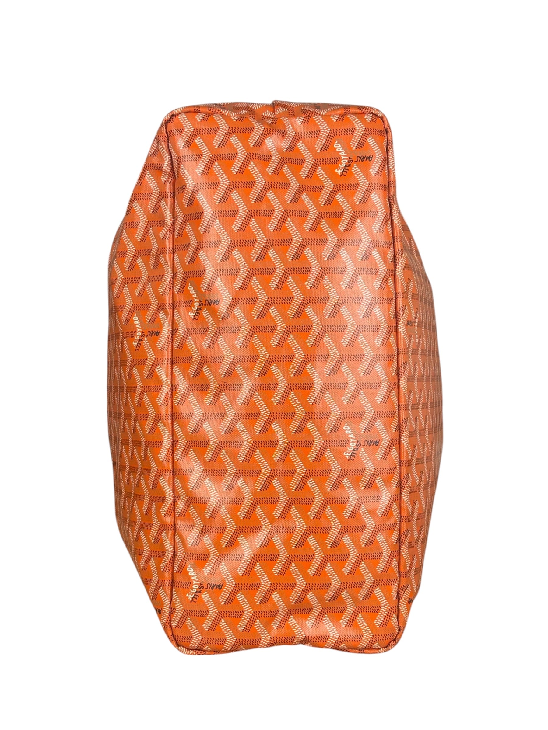 Goyard Saint Louis Orange Leather Tote Bag