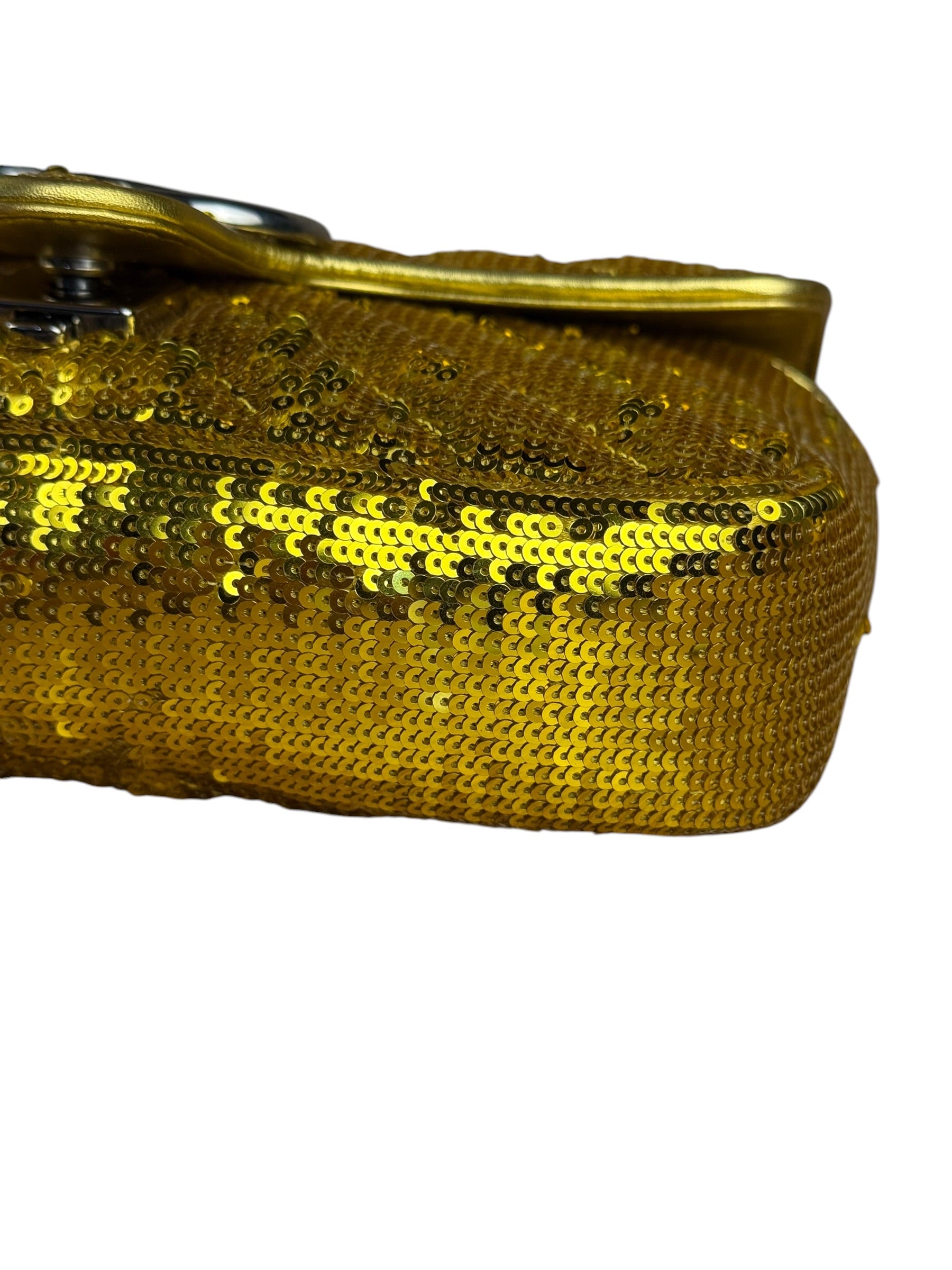 Gucci GG Marmont Gold Sequin Chain Shoulder Bag