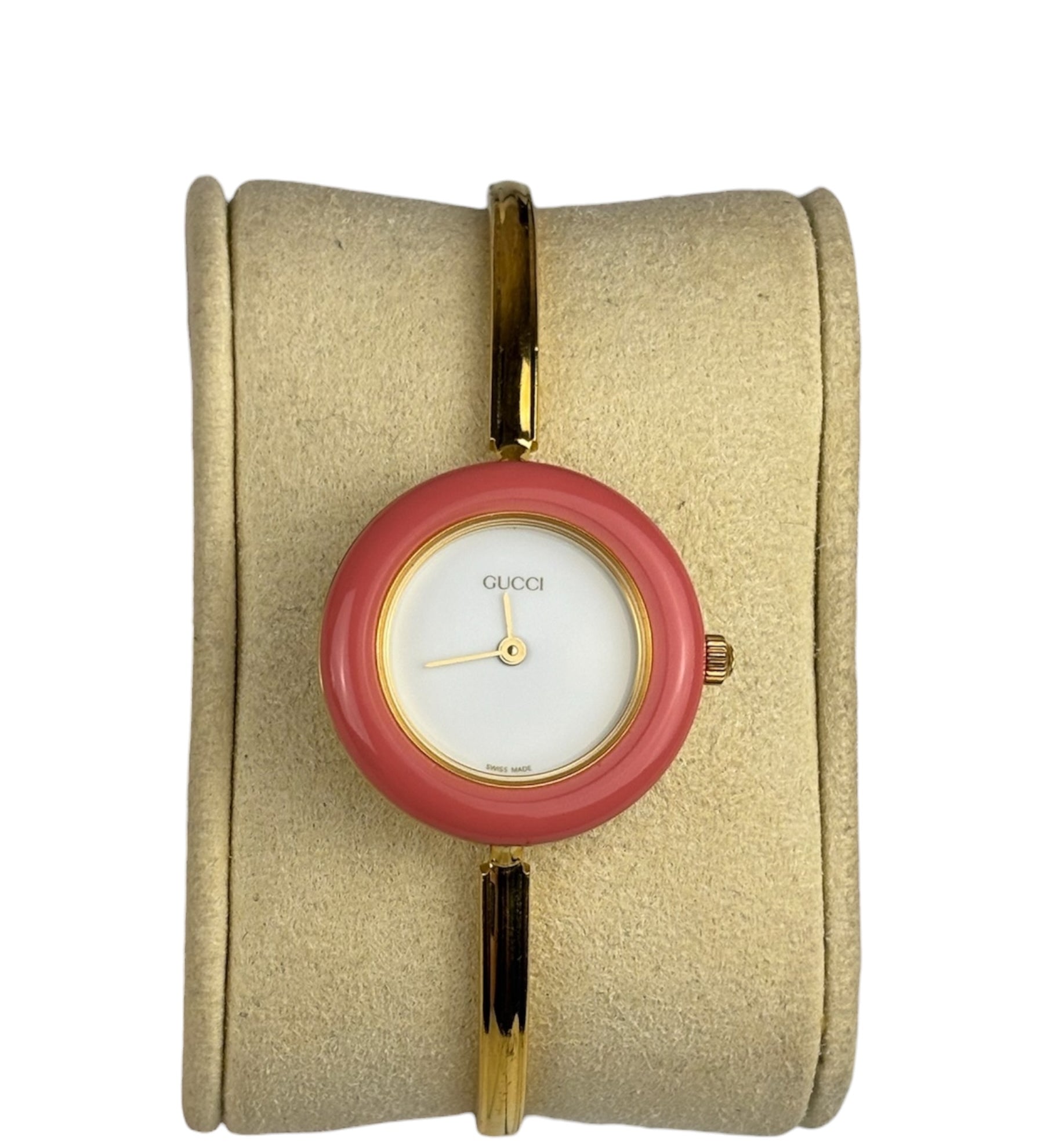 Gucci Vintage Gold-Toned Bangle Interchangeable Bezel Rings Watch