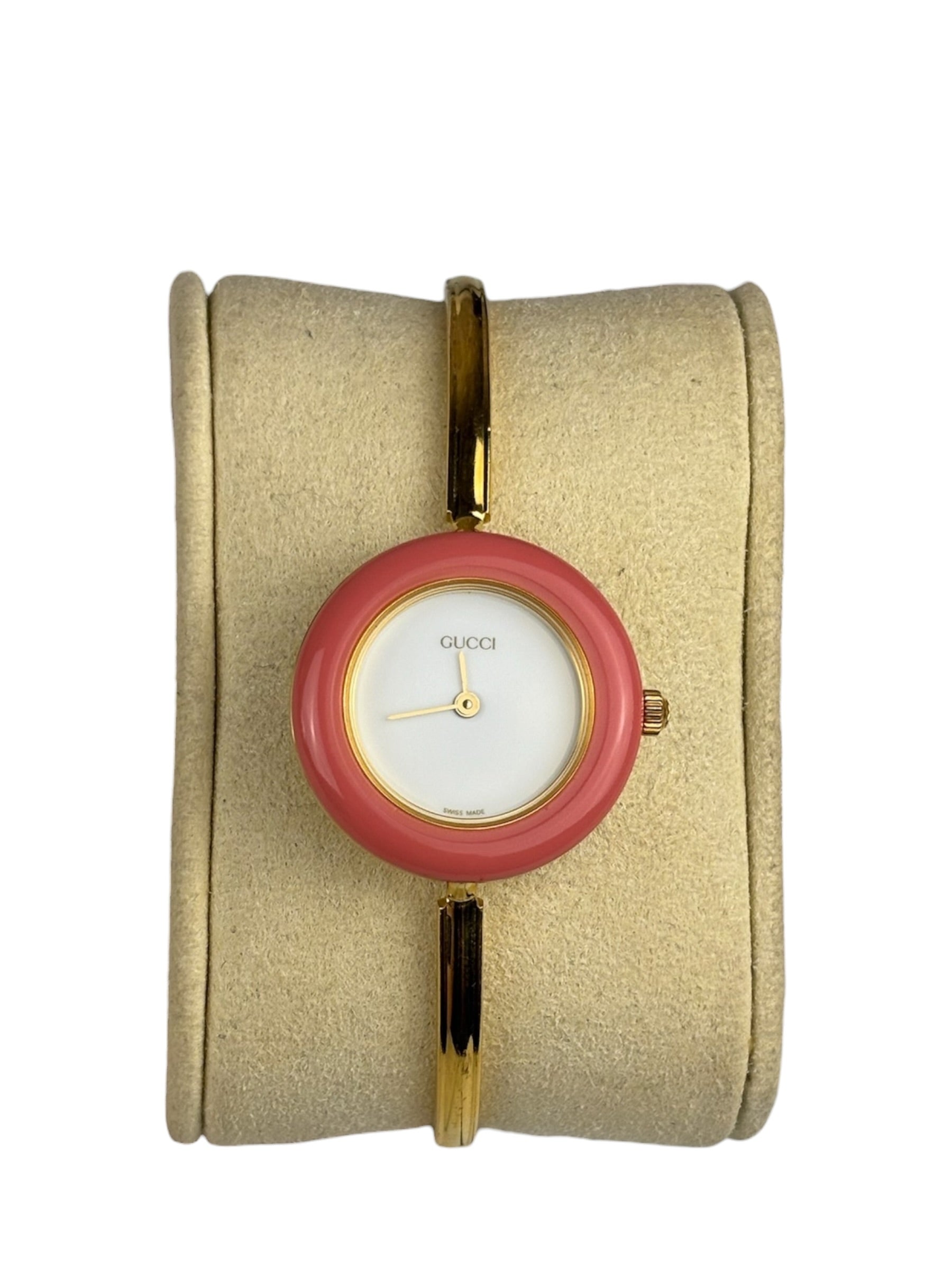 Gucci Vintage Gold-Toned Bangle Interchangeable Bezel Rings Watch