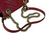 Gucci GG Red Marmont Matelasse Shoulder Bag