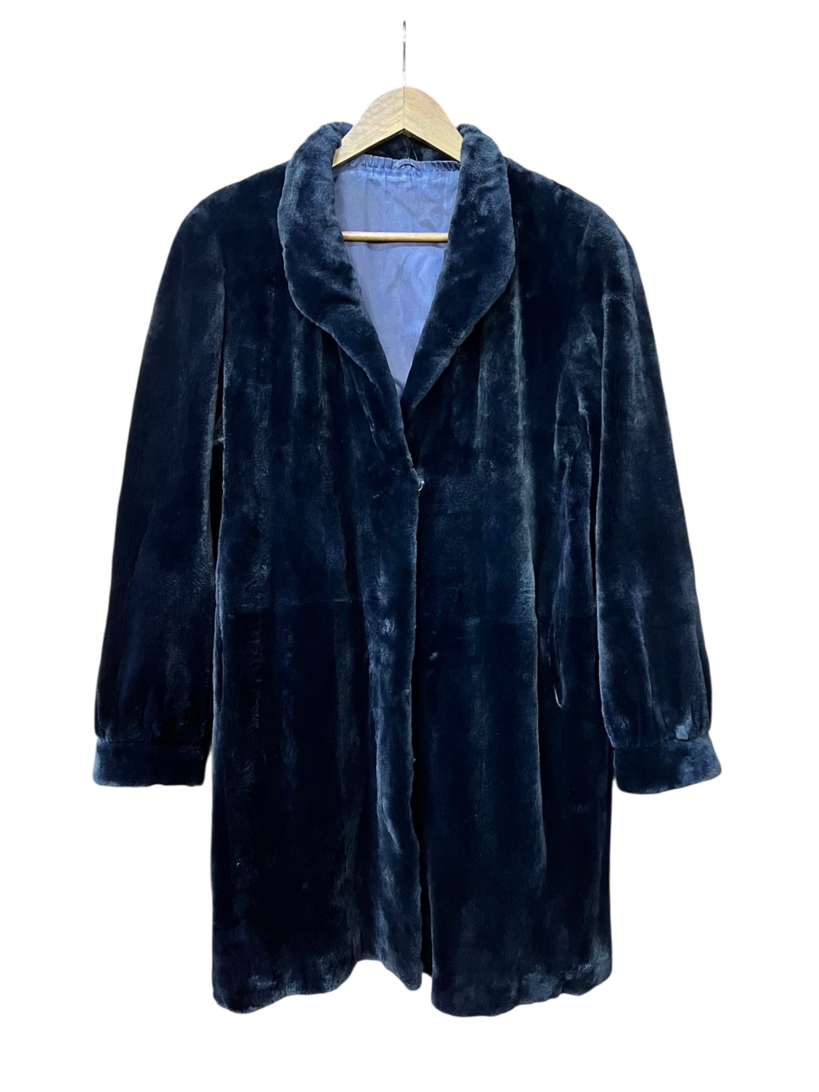 Vintage Dark Blue Mink Mid Length Fur Coat