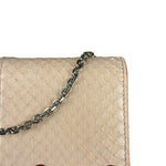 Fendi Pink Python Flower Studded Mini Chain Shoulder Bag