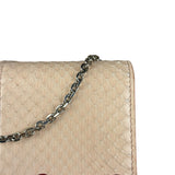 Fendi Pink Python Flower Studded Mini Chain Shoulder Bag