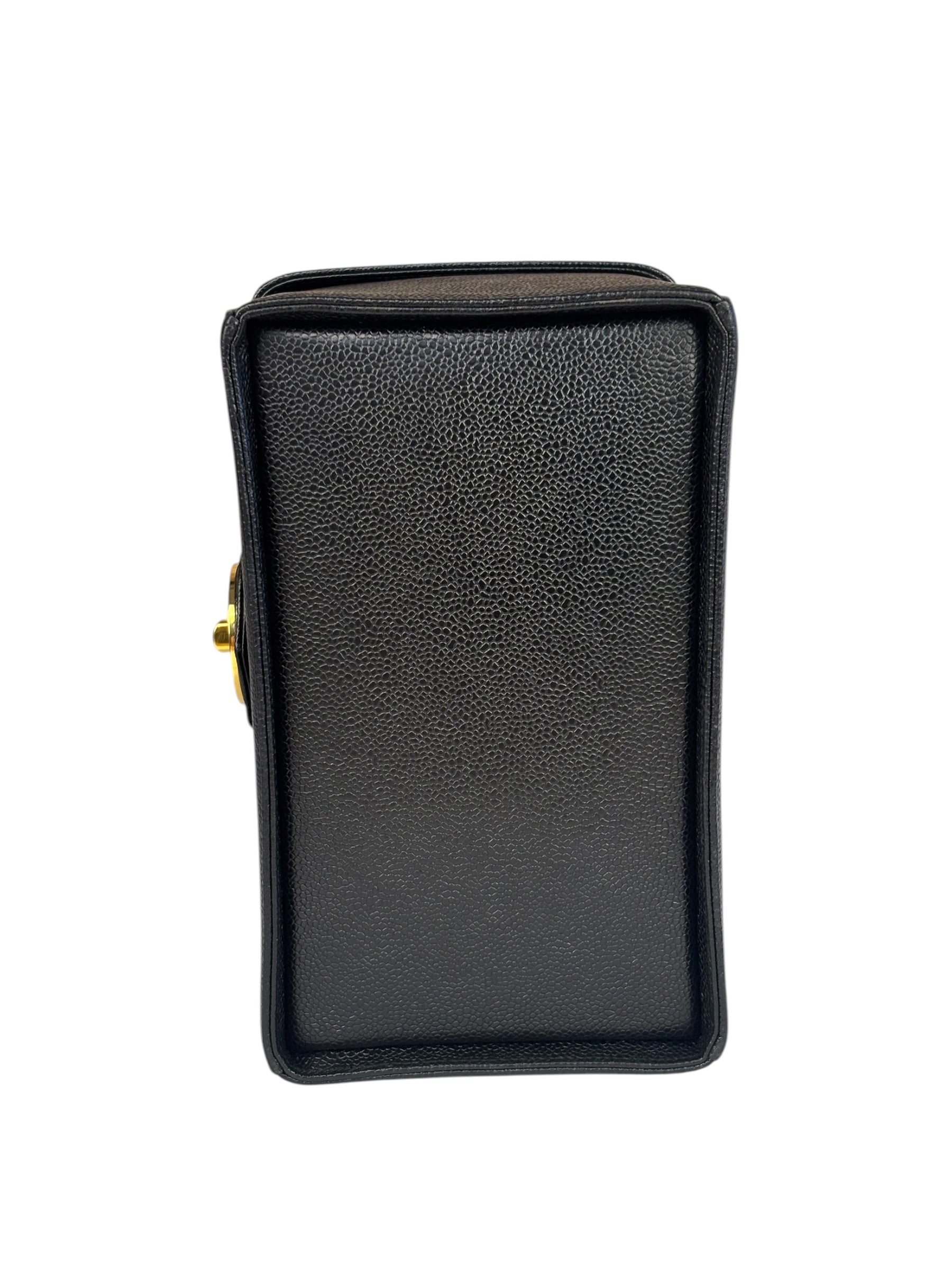Chanel Black Caviar Leather Vanity Train Case 1995