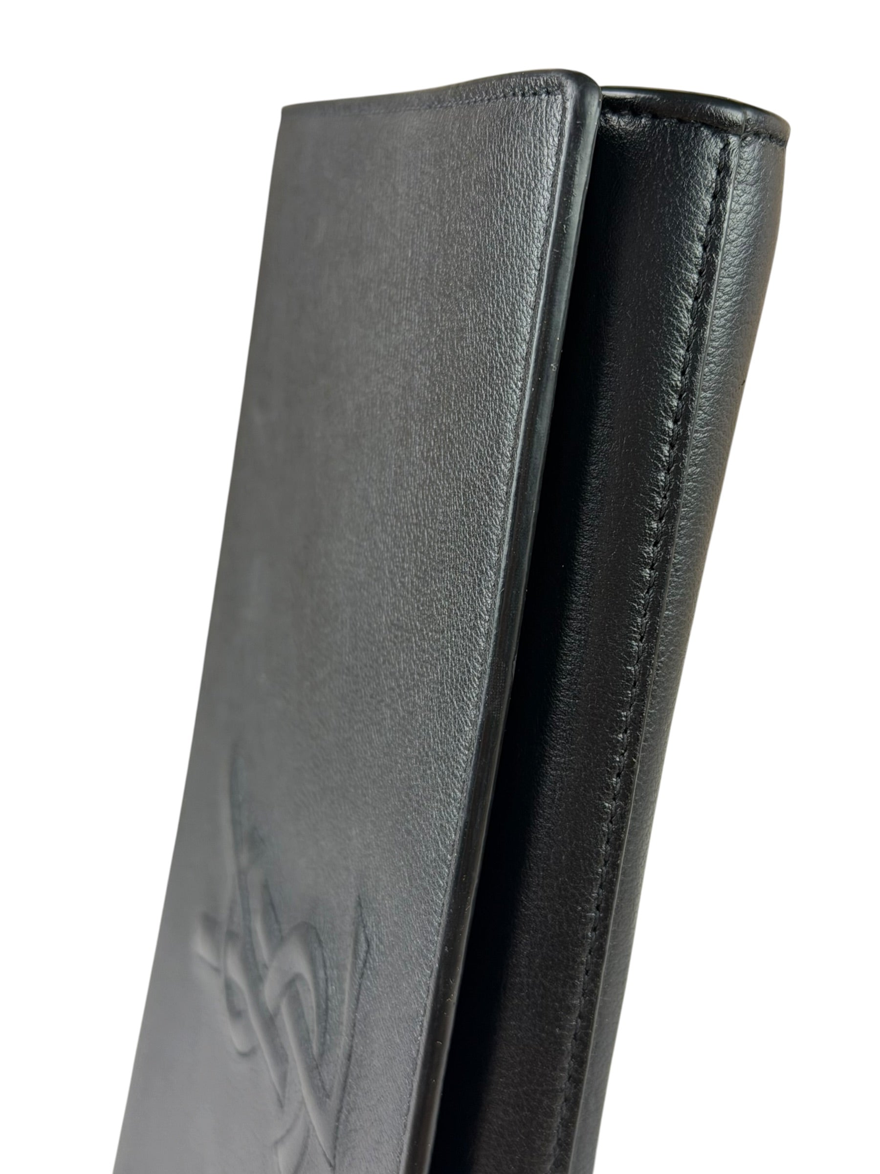 Yves Saint Laurent Black Leather Flap Clutch