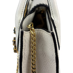 Miu Miu White Madras Ornate Crystal Jeweled Buckle Two-Way Bag